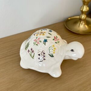 Vintage Porcelain Hand Painted Turtle Decor